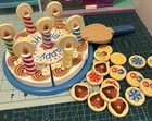 Melissa   Doug 34 Piece Wooden Birthday Party Cake   Candles W  Toppings- No Box