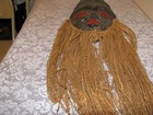Vintage Tribal African Carved Wooden Mask With Beard 8 w X 2 deep