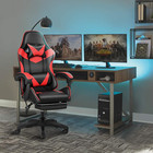 Gaming Chair  Backrest And Seat Height Adjustable Swivel Recliner Racing Office 