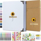 Diy Scrapbook Photo Album Kit With Pens Tapes And Stickers 60 Pages Hardcover   