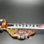 Vintage Xiuyu Jade Inlaid Gem Ksitigarbha Bodhisattva Pendant Peace Amulet