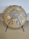 Vintage Glass Ceiling Light Shade Center Hole With Fixture Art Deco