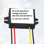 12v Dc To Dc Step Down Voltage Converter 20v-55v 24v 36v 48v To 12 Volt Out  3a   