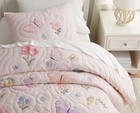 Pottery Barn Kids Wildflower Butterfly Quilt Full queen Garden Butterflies 