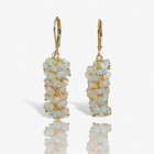 Natural Ethiopian Opal Beaded Earrings  Gold Filled Handmade Dangle Gift For Her