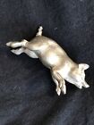 Vtg  80 s Pewter Pig Figurine Farm Animal Miniature  2    Long