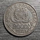 Brazil 2000 Reis 1913 A Silver Coin Circulated Cleaned Berlin Mint