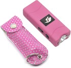 Mini Stun Gun And Pepper Spray Combo For Self Defense - Pink Bling Jeweled