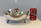 Vintage Mid-century Modern Silverplate 9  Freeform Footed Centerpiece Bowl
