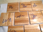  lot Of 9  Signed  ky  Wildcats  Antoine Walker  Etc  6x6 hardwood Floor