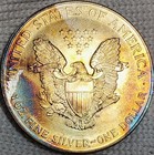 1998 American Silver Eagle 1 Oz 999 Fine Silver Coin Uncirculated Toning Toned