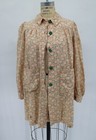 Vintage Blouson Dress Floral Print Green Buttons Cotton Fabric 1940s