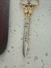 Solingen Germany Embroidery Scissors Gold-plated With Leather Case 15 5cm