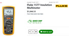 Fluke 1577 Insulation Multimeter Kit     New  no Box    Bonus Fluke Test Leads  