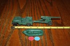 Marx Army Battleground Dark Green Jeep  Cannon    Raft Set Tank A - Mpc  Timmee