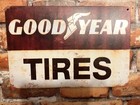 Vintage Rustic Style 8 x12  Goodyear Tires Advertising Sign  Make A Great Gift 