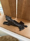 Heavyweight Cast Iron Large Black Dog Door Stop Wedge Antique Vintage Style
