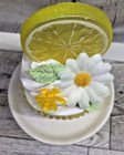 Cute Lemon And Daisy Themed Fake Whipped Cream Cupcake Tiered Tray Decor