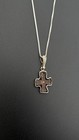 Ancient Byzantine Cross Pendant C 4th   7th Century Silver Frame Holy Land