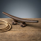 2 Cleat Boat Hooks Handles Cast Iron Ship Dock Nautical Decor Rustic Finish 5 In
