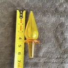 Yellow Amber Glass Teardrop Bottle Stopper Barware Decor 5 In