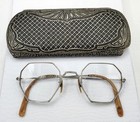 Antique Art Deco Bausch   Lomb B l White Gold Filled Eye Glasses Frames   Case