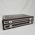 Antique 2 Drawer Spool Thread Storage Cabinet Wooden Painted Vintage