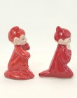 Red Ceramic Elf Figurine Lot Two Vtg Pixies Japan Gilmer  One Salt Shaker 3 5  H