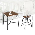 5pcs Bar Table Set Counter Height Dining Set W  4 Stools Rustic Brown