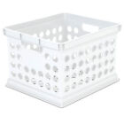 Sterilite Stackable Plastic Storage Open Crate Bin Organizer Box  White  6-pack