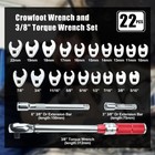 22 Pc Crows Foot Wrench Set  3 8  Drive  10-22mm   5 16 -7 8   Metric   Sae     