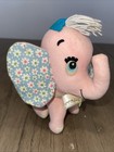 Vintage Dream Pets Dakin Elephant Stuffed Animal Toy Plush -pink 1975
