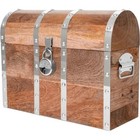 Handmade Pirate Treasure Chest W  Lock Keys Vintage Mango Wood Storage Box New