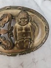 Rare  Beautiful Antique Vintage Billiken Brass Brooch Pin Pendant