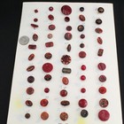 Mixed Lot 54 Vintage Antique Ruby Red Cranberry Glass Buttons