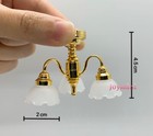 1 12 Dollhouse Miniature 3 Arm Flower Ceiling Led Light Chandelier Battery Use