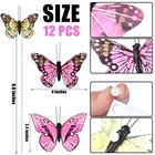 12 Set Monarch Butterfly Decoration Artificial Butterflies Feather Picks With   