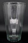 Heavy Clear Ribbed Glass Vase 10  Tall Fluted Column Modern Decor