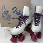 Vintage Roller Skates Riedell 220 Womens Size 8 White Red Kryptos Wheels W box