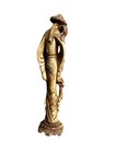 Vintage Oriental Figurine Statue Asian Man W Birds 20    Carved Resin