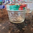 Vtg Jars Glass Containers Jelly Lot Jam Preserve Strawberry Lid Country Picnic