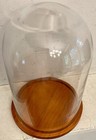 13   x9    Glass Dome Bell Jar cloche Specimen Display Case Wood Base Clear Euc 