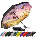 Compact Travel Umbrella - Windproof Auto Open close  Small Folding Umbrella