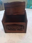 Vintage Wood Recipe Box Hang sit Box Flip Top Country Farmhouse   Empty 