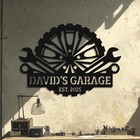 Mechanic Garage Metal Sign     Custom Name Workshop Wall Decor Gift