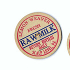 2 Rare Lemon Weaver Scalp Level Pa Pennsylvania Raw Milk Bottle Caps - Vintage  