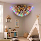 Stuffed Animals Hammock With Led Light Toy Net Room Decor Corner Storage  