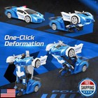 Deerc Transform Remote Control Car 2 4ghz Robot Rc Cars 1 18 Scale Police Car