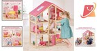 Wooden Dollhouse For Girls 6 Rooms 31 Pcs Furniture Pretend Play Gift