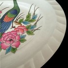 Elegant Peacock Floral Oval Melamine Platter